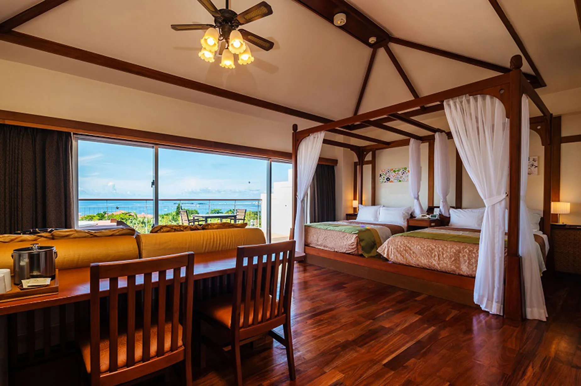 beds in a suit at kanucha resort